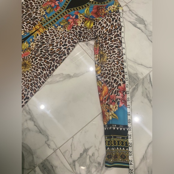 Hale Bob colorful A-line dress with chain link design neckline and cuffs 💃 - Picture 9 of 14